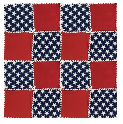 Fleece patchwork lap blanket kit (48x48) - Patriotic, Red, Navy