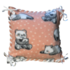 Fleece Pillow Kit Pink and Gray Panda pattern wtih white hearts