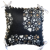 Fleece pillow kit with black, gray, tan and white paw prints