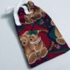 4x7 inch red christmas teddy bear drawstring gift bag
