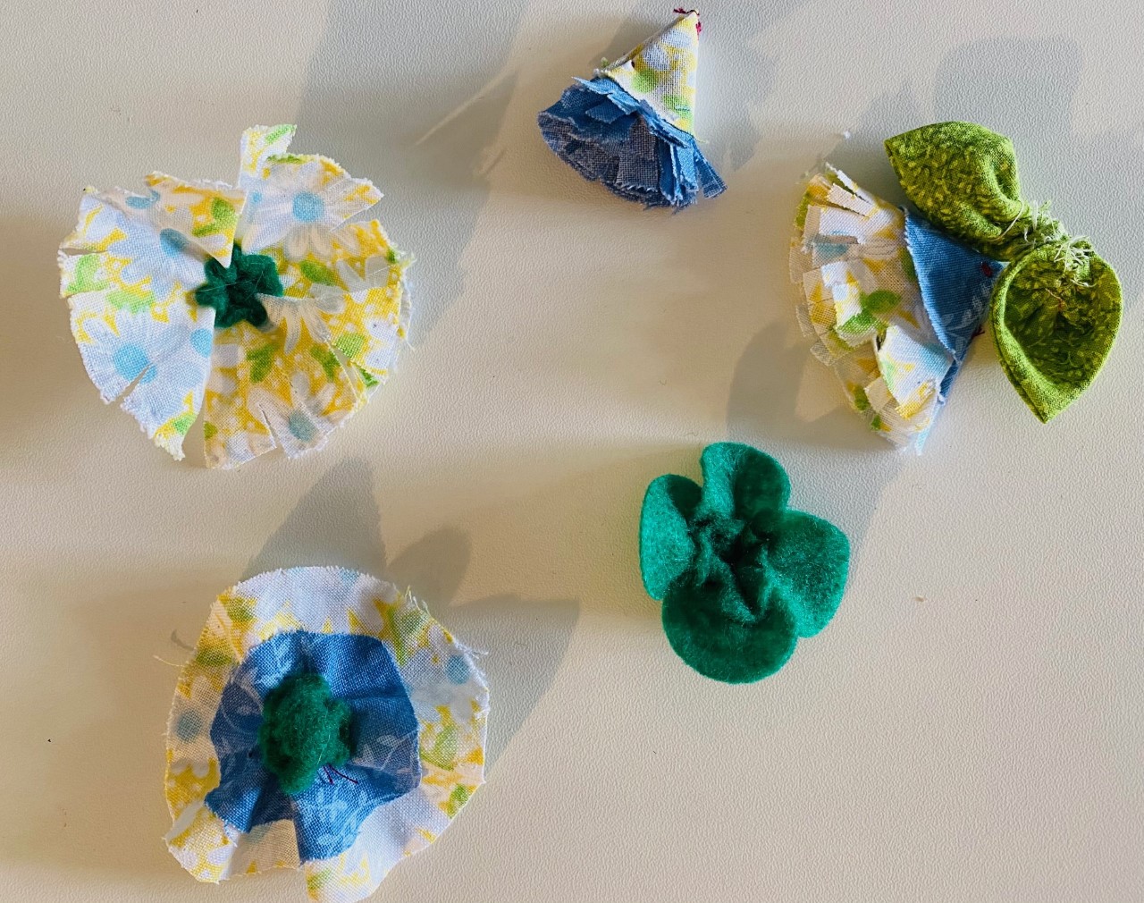 3d fabric flowers 5 pictured