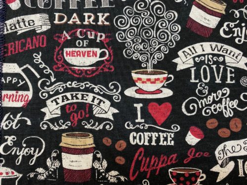 I love coffee cup fabric pattern