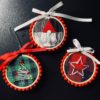 3 inch ornament hoops with embroidered Santa Gnome, Christmas Tree, and Star