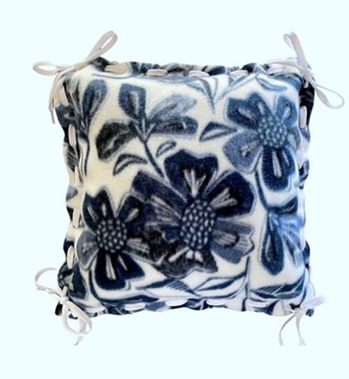 floral fleece pillow kit with shoe lacings