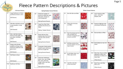 Fleece Pattern Pictures and Descriptions Fall Season, Spring/Summer Season, Winter Season
