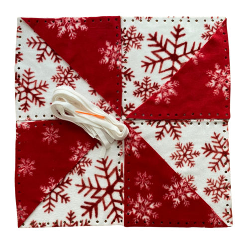 20 inch Christmas Red and White Snowflake Pinwheel table topper